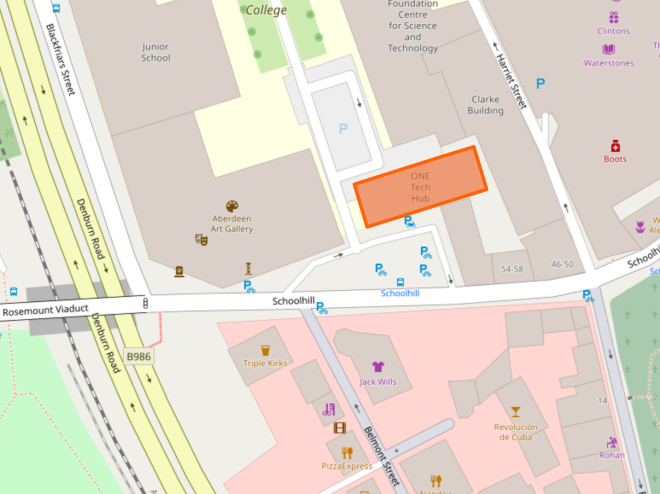 ONE tech Hub (map by Open Street Map)
